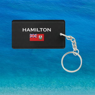 Hamilton Bermuda Country Flag Dark Colour Key Ring