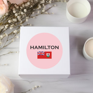 Hamilton Bermuda Country Flag Light-Color Classic Round Sticker