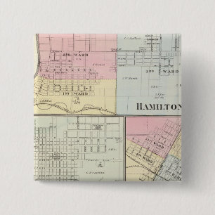 Hamilton, Carthage, Bushnell, Lincoln and LaHarpe 15 Cm Square Badge