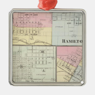 Hamilton, Carthage, Bushnell, Lincoln and LaHarpe Metal Tree Decoration
