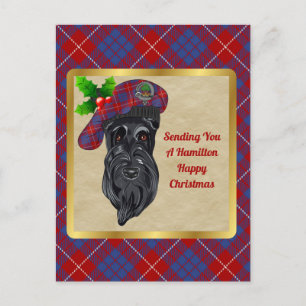 Hamilton Clan Badge & Tartan Christmas Postcard