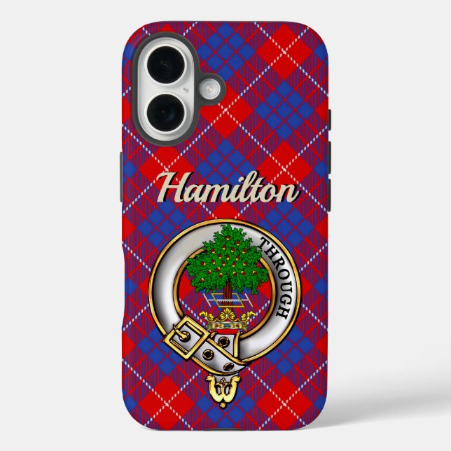 Hamilton Clan Badge & Tartan iPhone / iPad case (Back)
