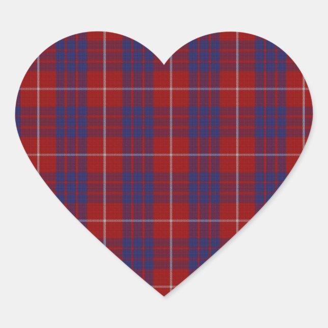 Hamilton Clan Tartan Heart Sticker (Front)
