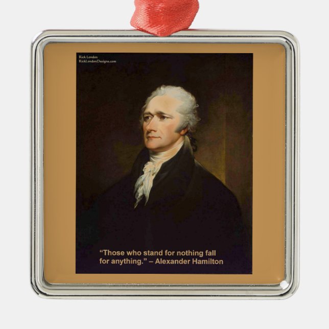 Hamilton Fall For Anything Quote Gift Metal Tree Decoration (Front)
