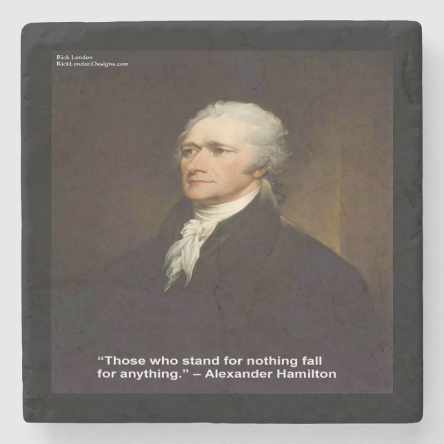 Hamilton "Fall For Anything" Quote Marble Coaster (Front)