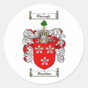 HAMILTON FAMILY CREST -  HAMILTON COAT OF ARMS CLASSIC ROUND STICKER