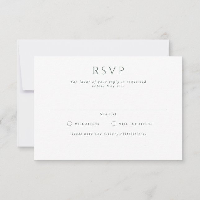 Hamilton Formal Landscape Wedding RSVP Card (Front)