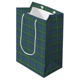Hamilton Green Scottish Tartan   Medium Gift Bag