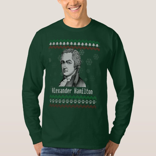 Hamilton Long Sleeve Ugly Christmas Sweater Shirt (Front)