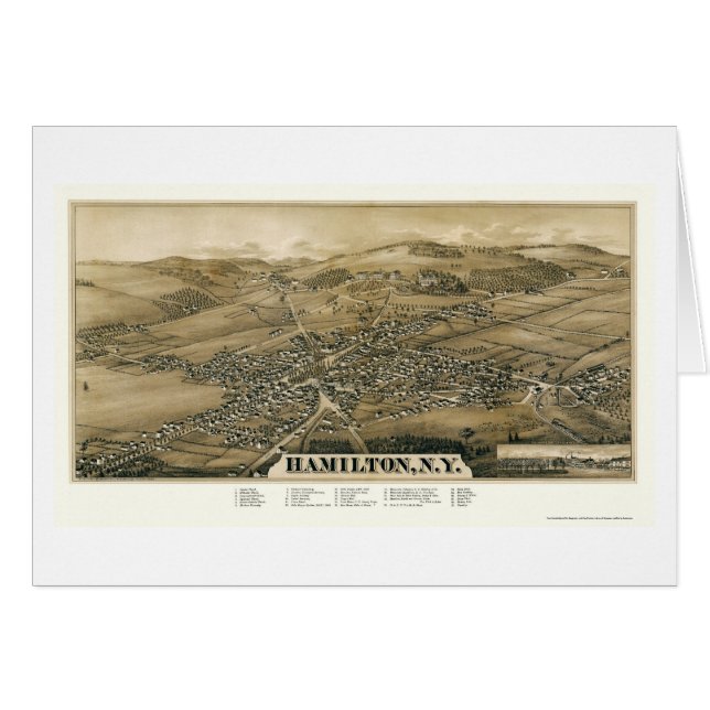 Hamilton, NY Panoramic Map - 1885 (Front Horizontal)