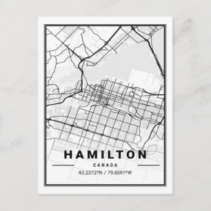 Hamilton Ontario Canada  Travel City Map Poster Postcard