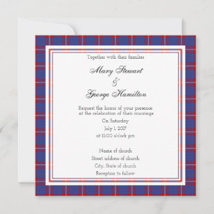 Hamilton Scottish Wedding Square Invitation