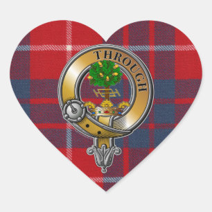 Hamilton Tartan & Badge Heart Sticker