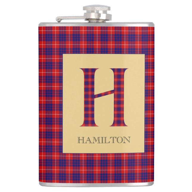 Hamilton Tartan Monogram H  Hip Flask (Front)