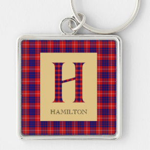 Hamilton Tartan Monogram H  Key Ring