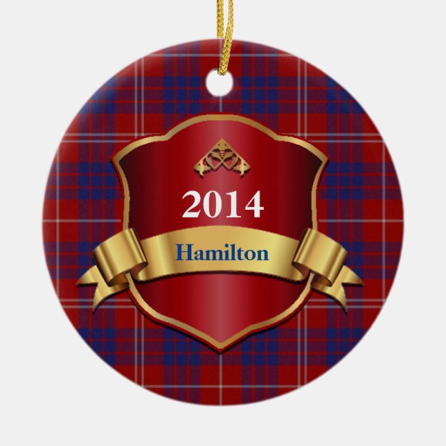 Hamilton Tartan Plaid Custom ornament (Front)