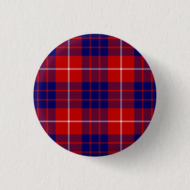 Hamilton tartan red blue purple plaid 3 cm round badge (Front)