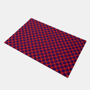 Hamilton tartan red blue purple plaid doormat