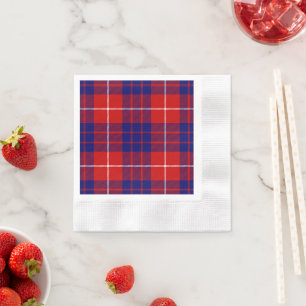 Hamilton tartan red blue purple plaid napkin