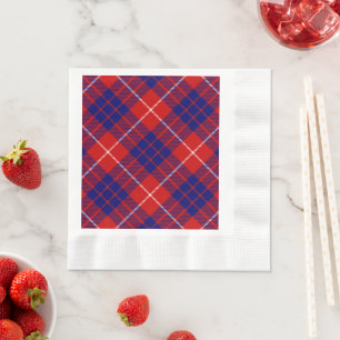 Hamilton tartan red blue purple plaid napkin