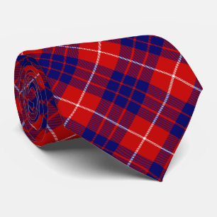 Hamilton tartan red blue purple plaid tie