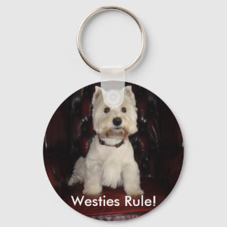 Hamish says Westies Rule keychain