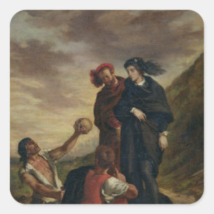 Hamlet and Horatio in the Cemetery Square Sticker