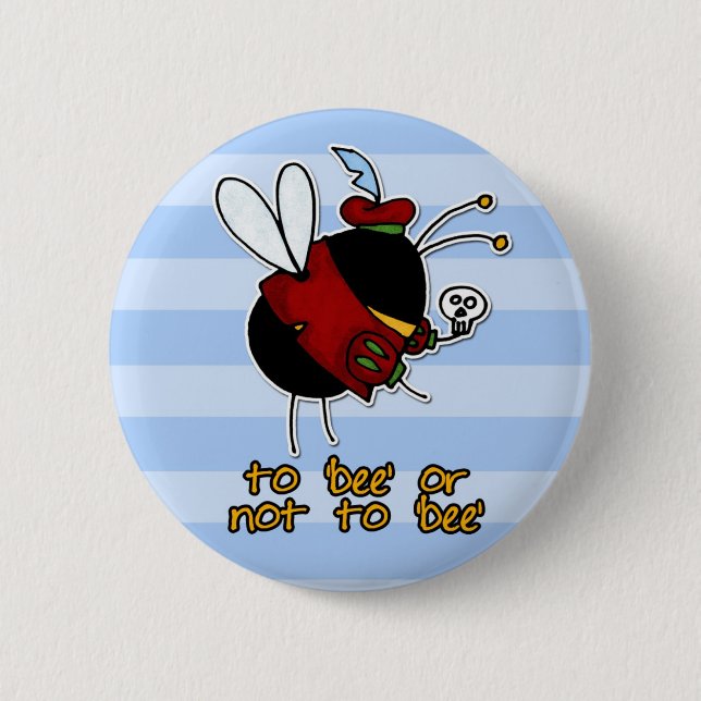 hamlet bee 6 cm round badge (Front)