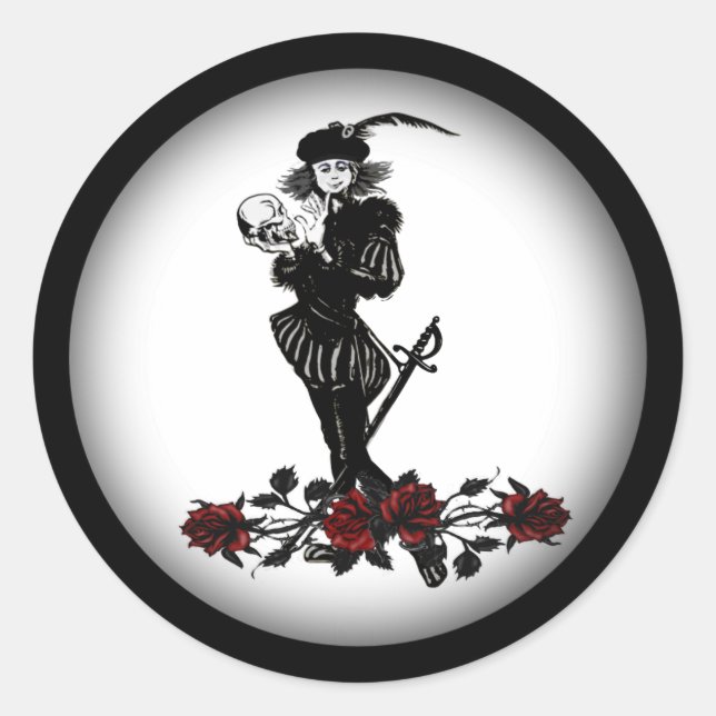 Hamlet   classic round sticker (Front)