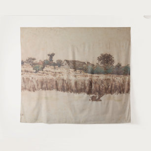 Hamlet in a Wheat Field   Jean-Francois Millet Tapestry