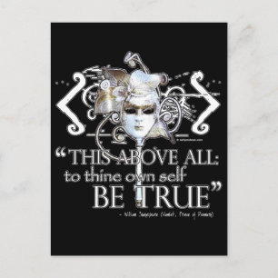 Hamlet "... own self be true ..." Quote Customise Postcard