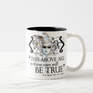 Hamlet "... own self be true ..." Quote Two-Tone Coffee Mug