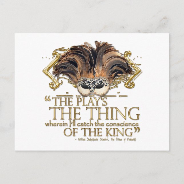Hamlet Play Quote (Gold Version) Postcard (Front)