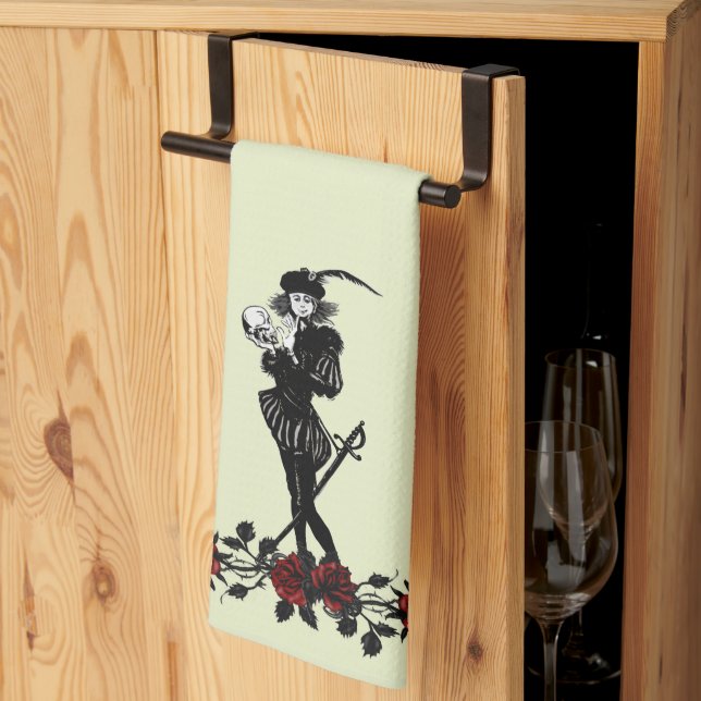 Hamlet The Bard Lime Green  Tea Towel (Thirds Fold)