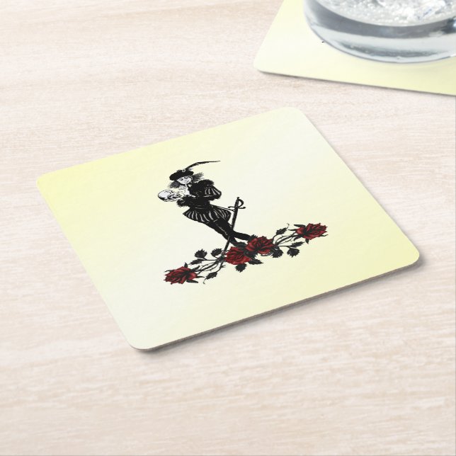 Hamlet Yellow Square Paper Coaster (Angled)