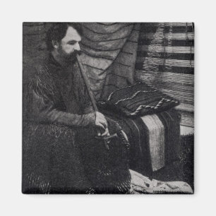 Hamlin Garland in his Cheyenne Teepee Smoking Magnet