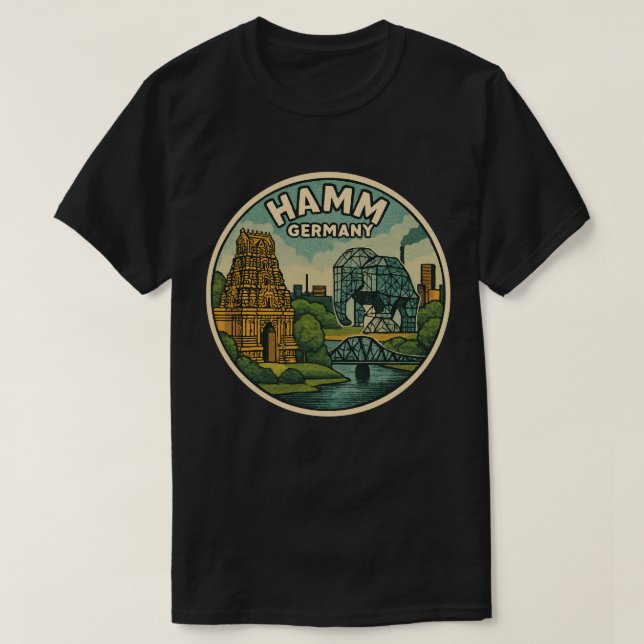 Hamm Germany Elephant Art T-Shirt (Design Front)