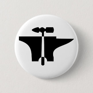 Hammer Amboss anvil 6 Cm Round Badge