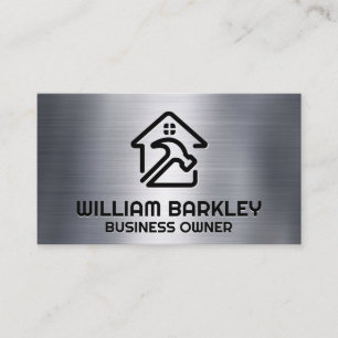Hammer and Home Logo   Metallic Business Card