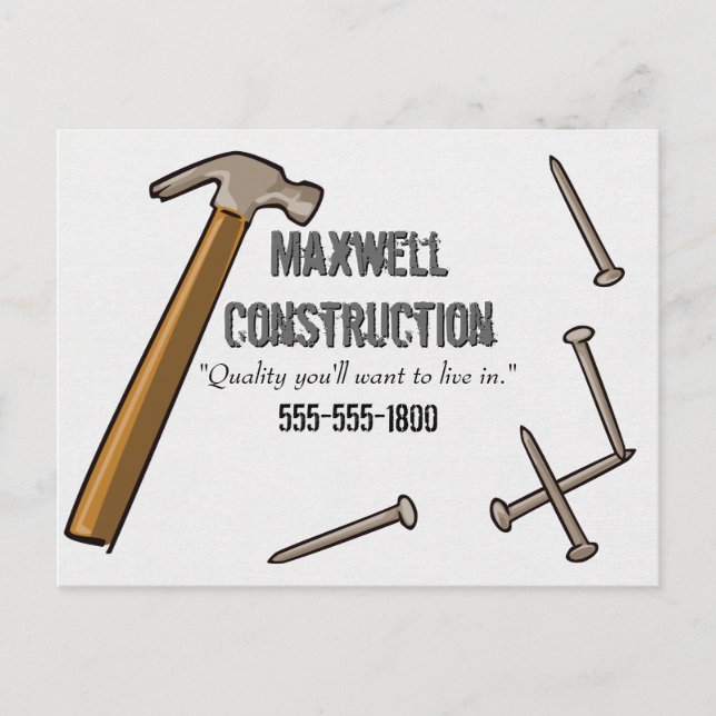 Hammer and Nails Postcard (Front)
