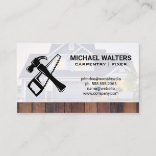 Hammer and Saw   Home and Wood Business Card