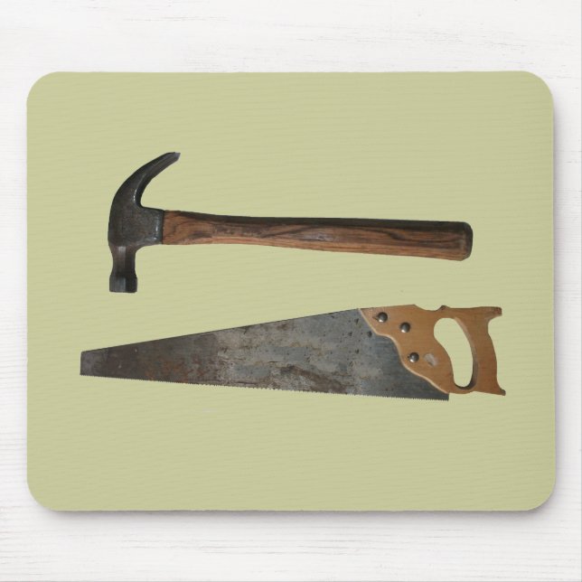Hammer and Saw Items Mouse Mat (Front)