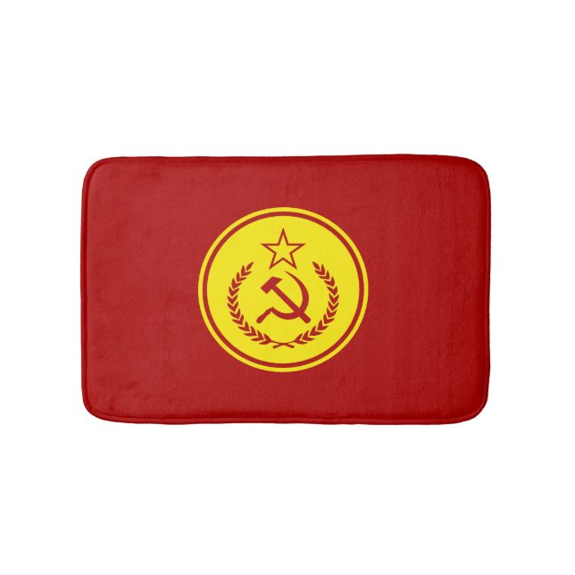 Hammer and Sickle Badge Bath Mat (Front)