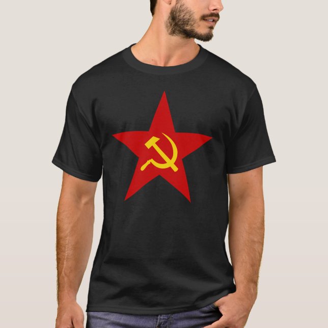 Hammer and Sickle Communist Star T-Shirt (Front)