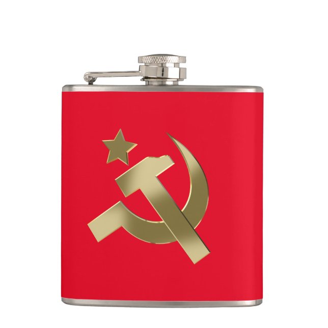 Hammer and sickle hip flask (Front)