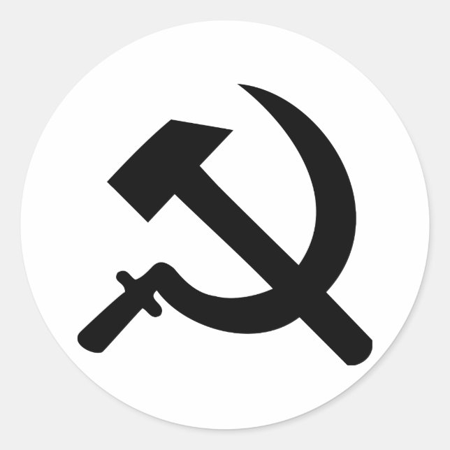 hammer and sickle icon classic round sticker (Front)