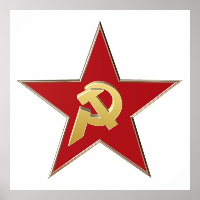 Hammer and sickle into the red star poster (Front)