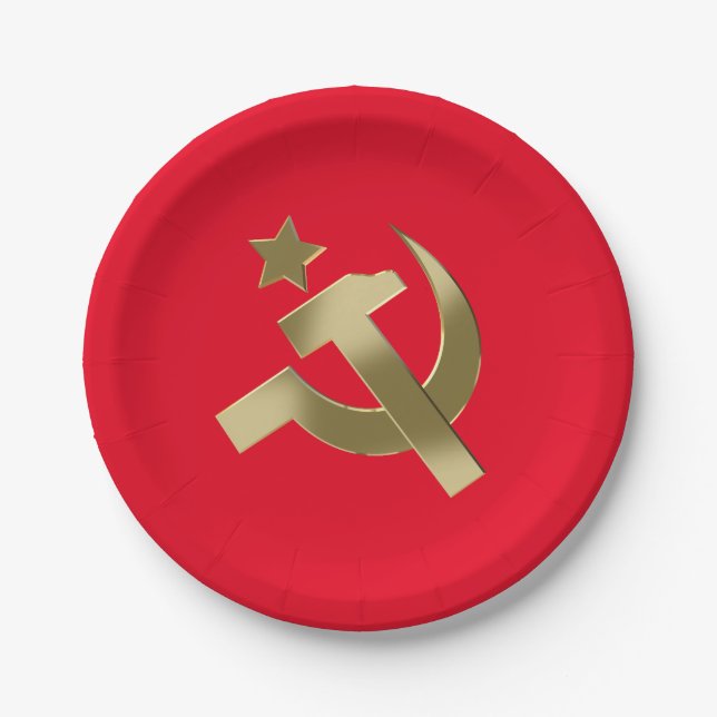 Hammer and sickle paper plate (Front)