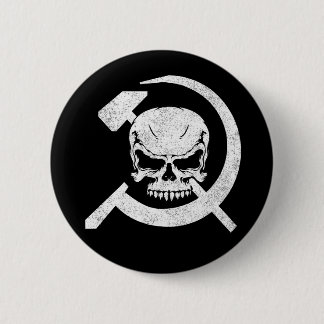 Hammer and Sickle with Skull 6 Cm Round Badge