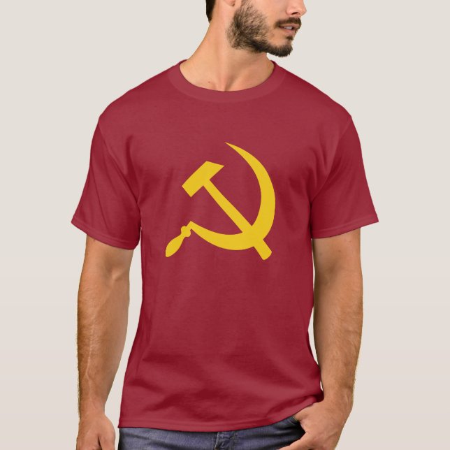 Hammer and sickle (yellow) men's t-shirt (Front)